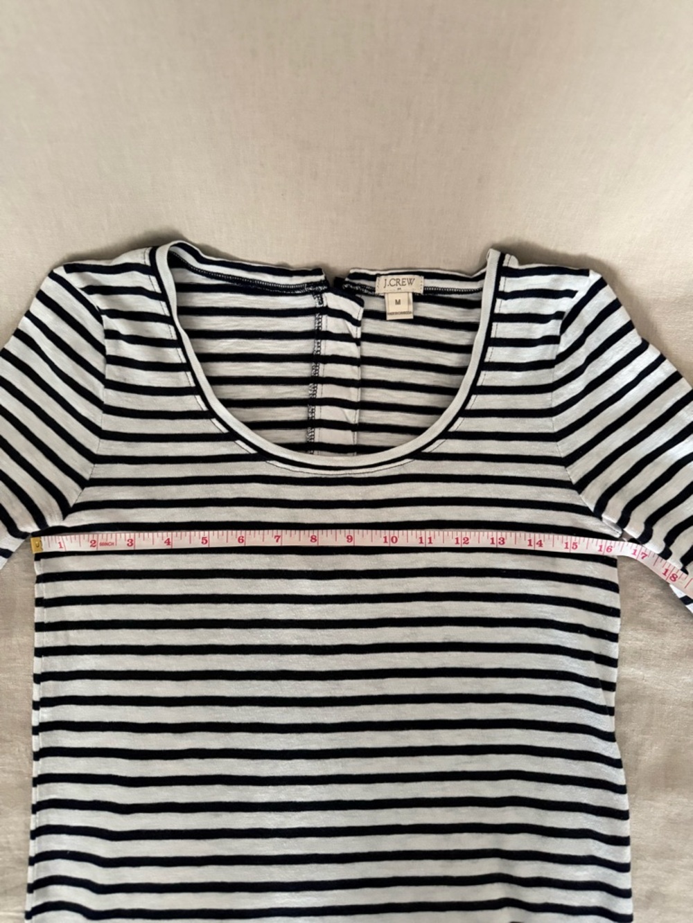 J.Crew Navy & White Breton Stripe Scoop Neck Top | Cotton | Nautical Classic - Picture 6 of 9